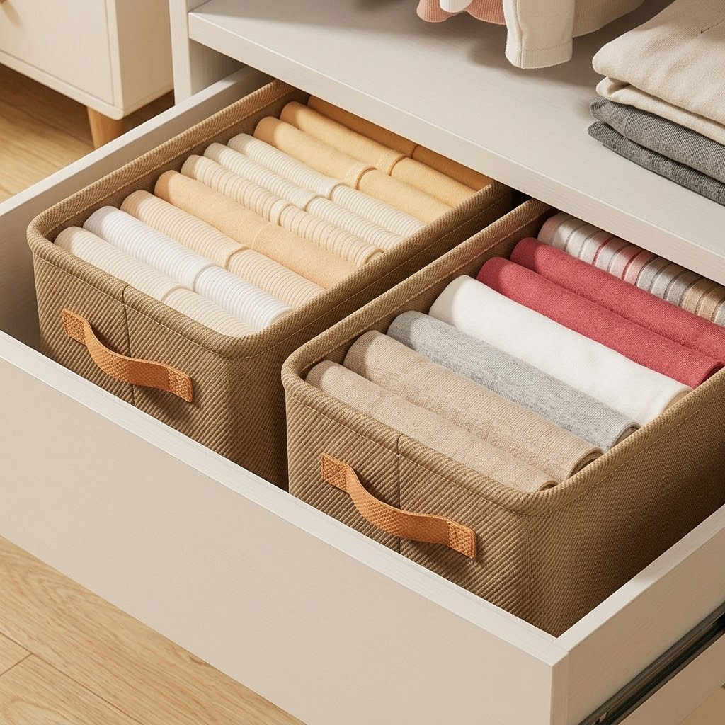 Brineliacosh® Foldable Fabric Storage Box – Stackable Closet Organizer with Handle