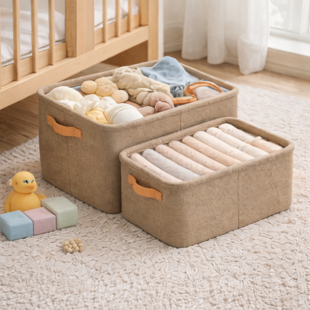Brineliacosh® Foldable Fabric Storage Box – Stackable Closet Organizer with Handle