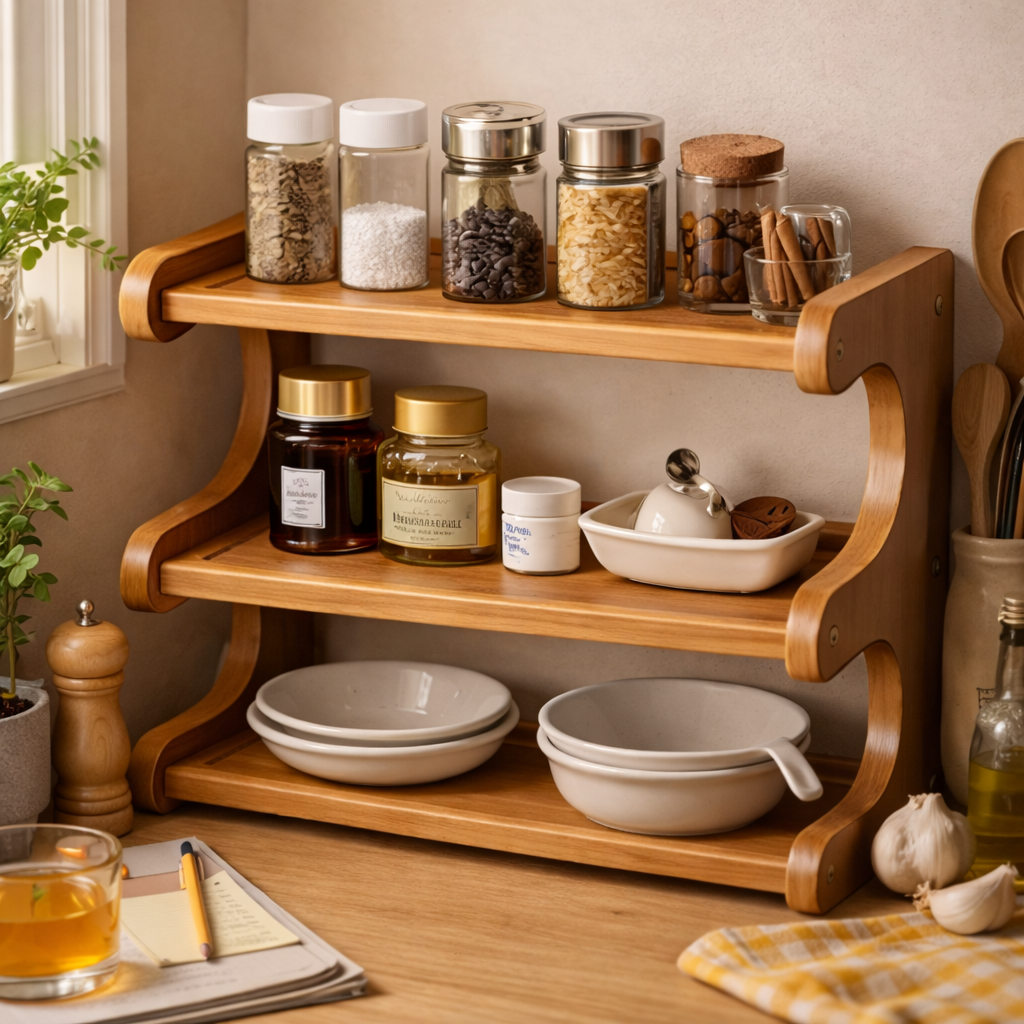 Brineliacosh® 3-Tier Wooden Desktop Organizer Shelf
