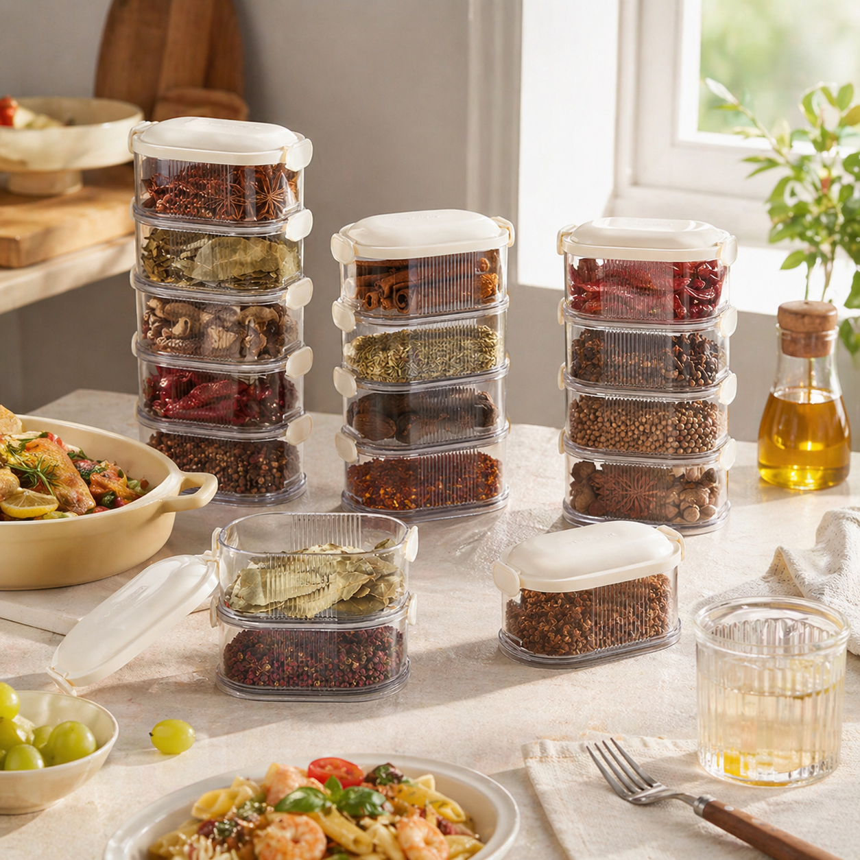 Brineliacosh® Multi-Layer Stackable Spice Organizer with Moisture Protection