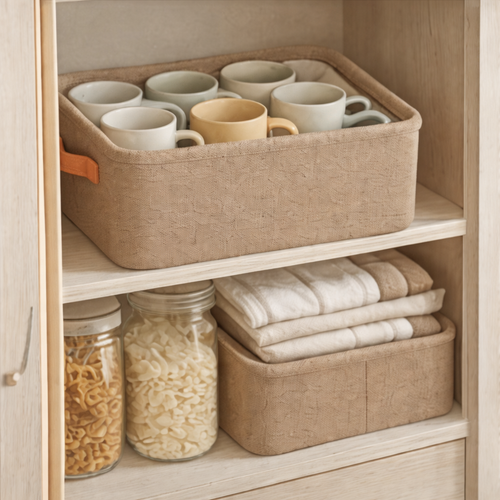 Brineliacosh® Foldable Fabric Storage Box – Stackable Closet Organizer with Handle